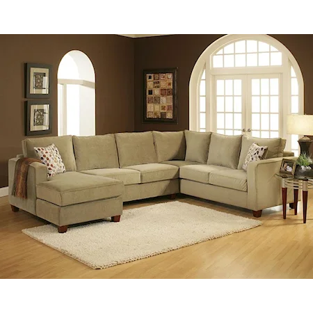 U-Shaped Contemporary Sectional with Left Chaise